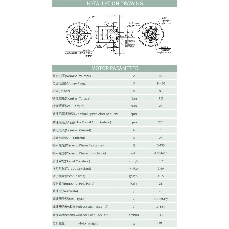 8N.M WK8108-8 플래니터리 감속기 모터 외골격 - Mit Cheetah Motor Actuator 리뷰 및 가격